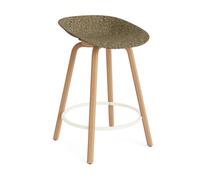 Normann Copenhagen Tabouret Mat Barstool 65 cm Seaweed-beech-cream steel