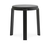 Normann Copenhagen Tabouret Tap black. pieds en chêne noir