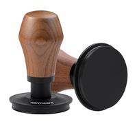 Normcore Tamper à café V4.1 de 53,3 mm avec retour sonore clic, compatible avec les machines à expresso Breville Sage 54 mm, tampon à ressort avec base plate, poignée en noyer américain véritable