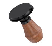 Normcore Tamper à expresso 51 mm, V4.1 à ressort avec rétroaction de clic, base plate en titane PVD, poignée en noyer, support en silicone, outil de barista pour porte-filtre de 51 mm
