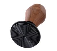 Normcore Tamper à expresso de 58 mm, tampon à café à ressort avec base ondulée PVD en titane, poignée en noyer américain véritable
