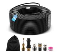 Normodic Furet Deboucheur Canalisation Haute Pression 30M,210 Bar 60°C | Tuyau Flexible,Avec Adaptateur,Buse Fixe/Rotative,Rallonge De Tuyau Pour Karcher Nettoyeur Compatible Avec Kärcher K2-K7
