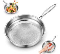 Normodic Poêle en titane sans revêtement Titanium Hammered Pan Pro, pour tous les types de cuisinières, poêle en titane anti-adhésive pour la cuisine, poêle multifonction en acier inoxydable (32 cm)