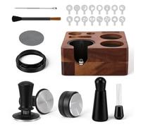 Normodic Station De Tassage 51mm,54mm,58mm,Ensemble Barista 9 en 1 | Ensemble Tamper Pour Espresso Avec Distributeur,Répartiteur, Porte Filtre Sans Fond,Entonnoir De Dosage,Outil WDT