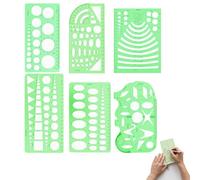 Normographe Geographie 6 PCS Regle Pochoir Geometrique Pour Croquis Art | Modeles de mesure precis, pochoirs pour peinture, normographe lettre, kutch professionnel, outils de dessin technique