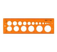 Normographe minerva cercles impairs/pairs standard n.18 pochoir diamètre 1mm à 30mm en plastique coloris orange