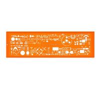 Normographe minerva électrographe standard n.13a en plastique coloris orange
