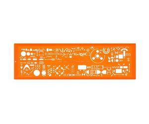 Normographe minerva électrographe standard n.13a en plastique coloris orange