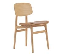 NORR11 Chaise NY11 assise cuir chêne Dunes camel