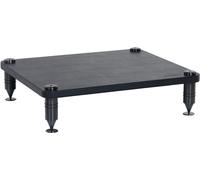 Norstone Étagère hi-fi Como 1 – Cuir noir & acier massif inoxydable