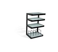 Norstone Meuble hi-fi Esse hi-fi Vinyl noir satiné verres dépolis