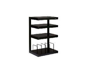 Norstone Esse hi-fi Vinyl Noir satiné verres Noirs - Meuble Hifi