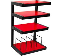 NorStone Esse hi-fi Vinyl noir satiné verres rouges - Meubles hi-fi