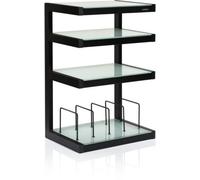 Norstone - Meuble Hifi Vinyle Hi-Fi Noir Satiné Verres Dépoli