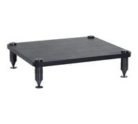 Norstone Étagère hi-fi Como 1 – Cuir noir & acier massif inoxydable