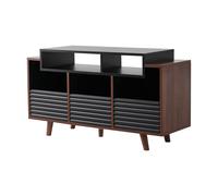 NorStone Oslo 1200 Noir et Noyer - Meuble Hi-Fi