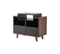 NorStone Oslo 800 Noir et Noyer - Meuble Hi-Fi