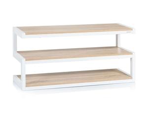 Norstone - Table triple plateaux - Jusqu'à 50kg - Acier laqué - 110cm Blanc