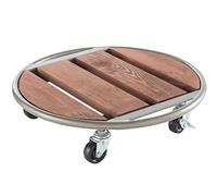 Nortene Support à roulettes Bois et métal Flora Roll Metal Wood - 35 cm