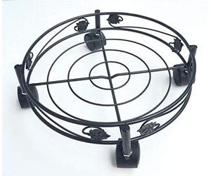 NORTENE Support de Pot à roulettes Rond Noir Flora Roll Art Deco