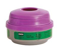 North by Honeywell 7584P100L Lot de 2 cartouches d'ammoniac et méthylamine avec filtre P100 en plastique, universelles, vert/violet