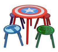 Marvel Avengers Ensemble Table et Tabouret pour 4 Personnes, Peut Supporter Jusqu’à 30 kg par Tabouret, Parfait pour Les Jeux et Les activités - Petit, Multicolore