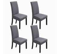 NORTHERN BROTHERS Lot de 4 Housses de Chaise de Salle à Manger, Extensibles, Amovibles et lavables pour chaises de Cuisine Parsons, Gris foncé