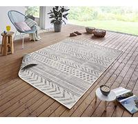 NORTHRUGS Biri Tapis d'intérieur et d'extérieur réversible résistant aux intempéries, Style bohème, Vintage, pour Balcon, terrasse, Jardin, véranda, Salon, imperméable, Gris crème 200 x 290 cm