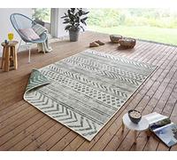 NORTHRUGS Biri Tapis pour l'intérieur et l'extérieur, réversible, résistant aux intempéries, Style bohème, Vintage, pour Balcon, terrasse, Jardin, Jardin d'hiver, imperméable, en Vert crème 120 x 170