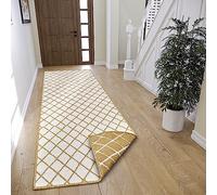 NORTHRUGS Malaga Tapis réversible pour l'intérieur et l'extérieur, tissé à Plat, Design géométrique, certifié Oeko-Tex, résistant aux intempéries et aux UV, pour Balcon, terrasse, Jardin, Ocre 80 x
