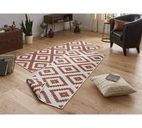 NORTHRUGS Tapis d'extérieur réversible Malte résistant aux intempéries - Motif géométrique Moderne - pour Balcon, terrasse, Jardin, Jardin d'hiver, Salon - Imperméable - Polypropylène - Terre - Crème