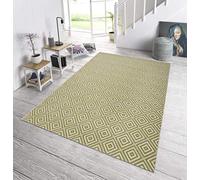 NORTHRUGS Tapis d'intérieur et d'extérieur à carreaux 80 x 150 cm - Résistant aux intempéries - Motif géométrique moderne à carreaux - Tapis de couloir pour balcon, terrasse, jardin, jardin d'hiver, salon - Imperméable en vert