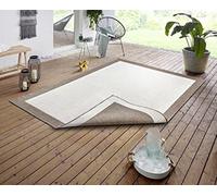 NORTHRUGS Tapis d'intérieur et d'extérieur Panama - 120 x 170 cm - Réversible - Résistant aux intempéries - Design uni moderne avec bordure, pour balcon, terrasse, jardin, véranda, salon - Imperméable
