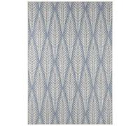 NORTHRUGS Tapis d'intérieur et d'extérieur Pella 70 x 140 cm - Tissage Plat résistant aux intempéries Moderne Motif Floral pour Balcon, terrasse, véranda, Cuisine, Salon - Imperméable - Bleu Taupe