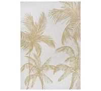 NORTHRUGS Tapis d'intérieur et d'extérieur - Résistant aux intempéries - Style bohème Moderne - Résistant aux intempéries - Motif Floral - pour Balcon, Cuisine, Salon - Imperméable - Doré - 80 x 150