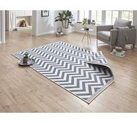 NORTHRUGS Tapis pour l'intérieur et l'extérieur Palma - 80 x 150 cm - réversible - Résistant aux intempéries - Design moderne - Motif zigzag - Pour balcon, terrasse, jardin, jardin d'hiver, salon -