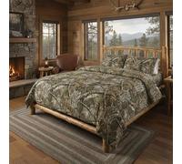 Northwest Realtree Full Size, Bed in a Bag Set, 1 Comforter, 1 Fitted Sheet, 1 Flat Sheet, 2 Pillowcases, All Seasons, Camo Bedding, APX