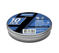 NORTON Disque à tronçonner pour acier inoxydable | Ø 125 mm x 1,0 mm | Lot de 10 pièces dans une boîte en métal