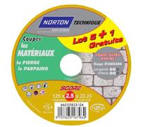 Norton Lot de 5 + 1 Gratuit meules score 100 m 125 x 2,5 x 22 mm