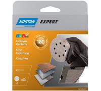 Norton Lot de 5 Disques Pex 8 Trous auto-agrippants expert Diamètre 115 mm Grain 180