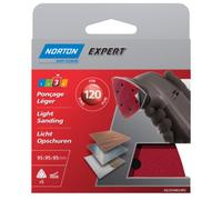 Norton Lot de 5 Triangles perfores 6 Trous auto-agrippants H216 expert Diamètre 95 mm Grain 120