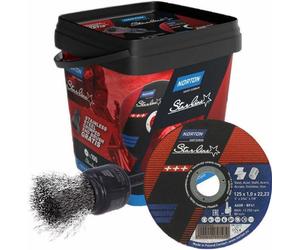 Norton Starline A60R 125X1.0X22.23 Disque à découper /100 pièces +Brosse à récurer