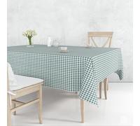 Nortufting Nappe de Table Toile Cirée à Carreaux imperméable Décor Traditionnel - Largeur 140 cm - Livraison roulée et sans Plis (Vert, Ronde 140 cm)