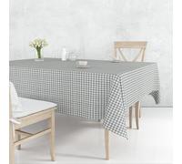 Nortufting Nappe de Table Toile Cirée à Carreaux imperméable Décor Traditionnel - Largeur 140 cm - Livraison roulée et sans Plis (Gris, Rectangle 140 x 250 cm)