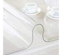Nortufting Nappe Transparente 0,80 mm d'épaisseur - Robuste et Facile à Nettoyer - Largeur 140 cm - Roulé sur Tube (sans Plis) (Ovale 140 x 240 cm)