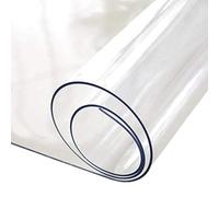Nortufting Nappe Transparente épaisse 2 mm d'épaisseur au mètre - Largeur 120 cm - Roulé sur Tube (sans Plis) - Protection de Table Transparent Effet Plateau de Verre (Rect 120 x 400 cm)