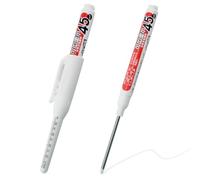NORXUAZE Lot de 2 marqueurs blancs à pointe longue et trou profond - Pointe extra longue de 45 mm pour un marquage précis, marqueur de construction rechargeable, résistant à l'eau, stylo de