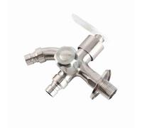 Nosqew Robinet D'eau en Acier Inoxydable, Robinet de Jardin à Double Sortie à Filetage Mâle G1/2 avec Résistant aux Acides et aux Alcalis, Installation Facile, pour Machine à Lave