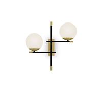 Nostalgia Modern Nostalgia 2 Light Matt Gold Applique Murale Abat-Jour en Verre