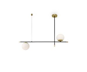 Nostalgia Modern Nostalgia 2 Light Matt Gold Plafonnier Abat-jour en verre